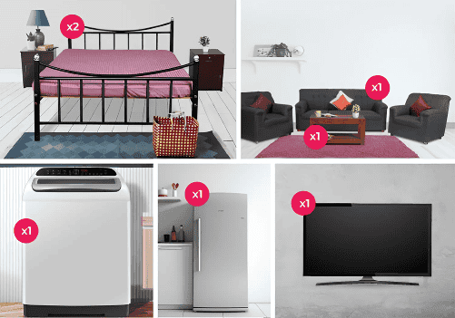 Fully Furnished 2 BHK Combo Light